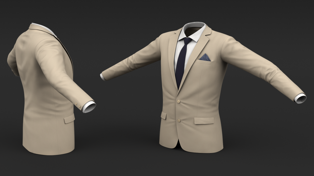 3D model Mens Formal Blazer and Necktie