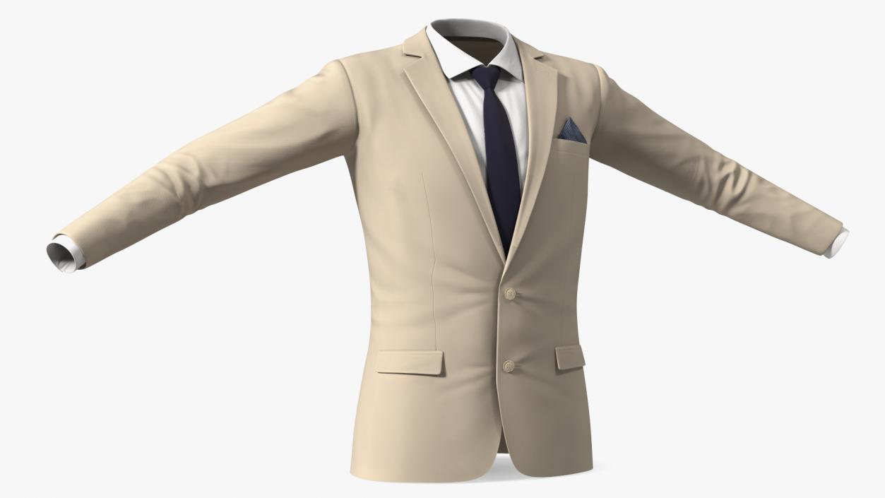 3D model Mens Formal Blazer and Necktie