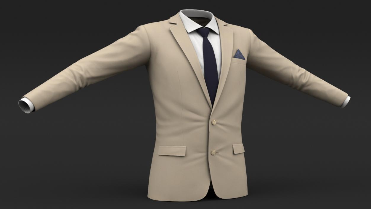 3D model Mens Formal Blazer and Necktie