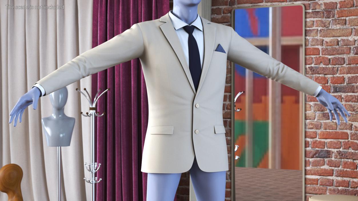 3D model Mens Formal Blazer and Necktie