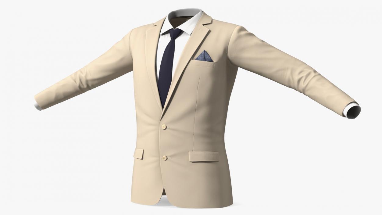 3D model Mens Formal Blazer and Necktie