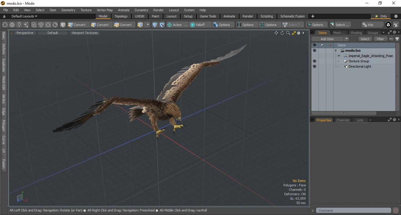 Imperial Eagle Attacking Pose 3D model