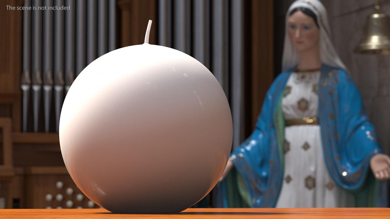 Spherical Candle White 3D