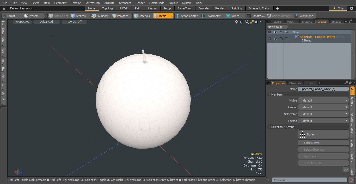 Spherical Candle White 3D