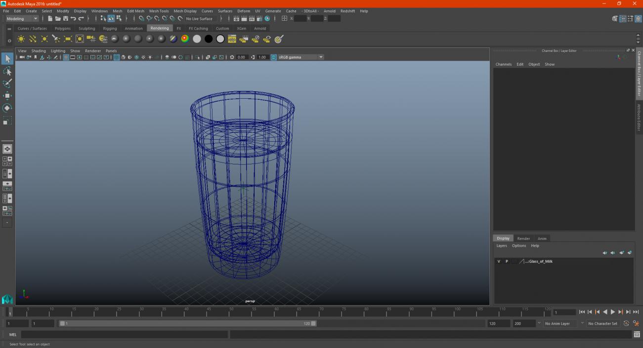 3D Glass of Milk model