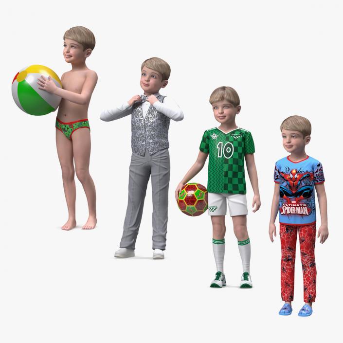 3D Child Boys Collection 2 model