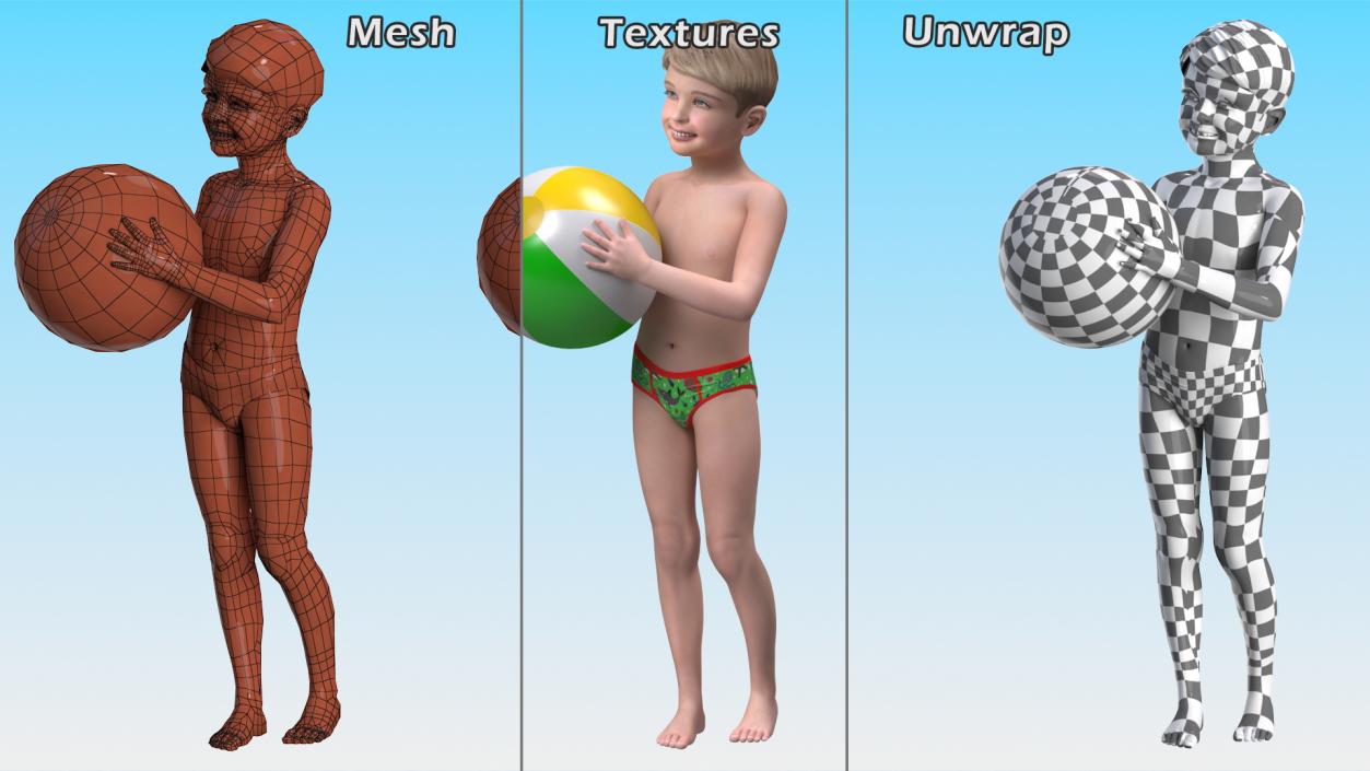 3D Child Boys Collection 2 model