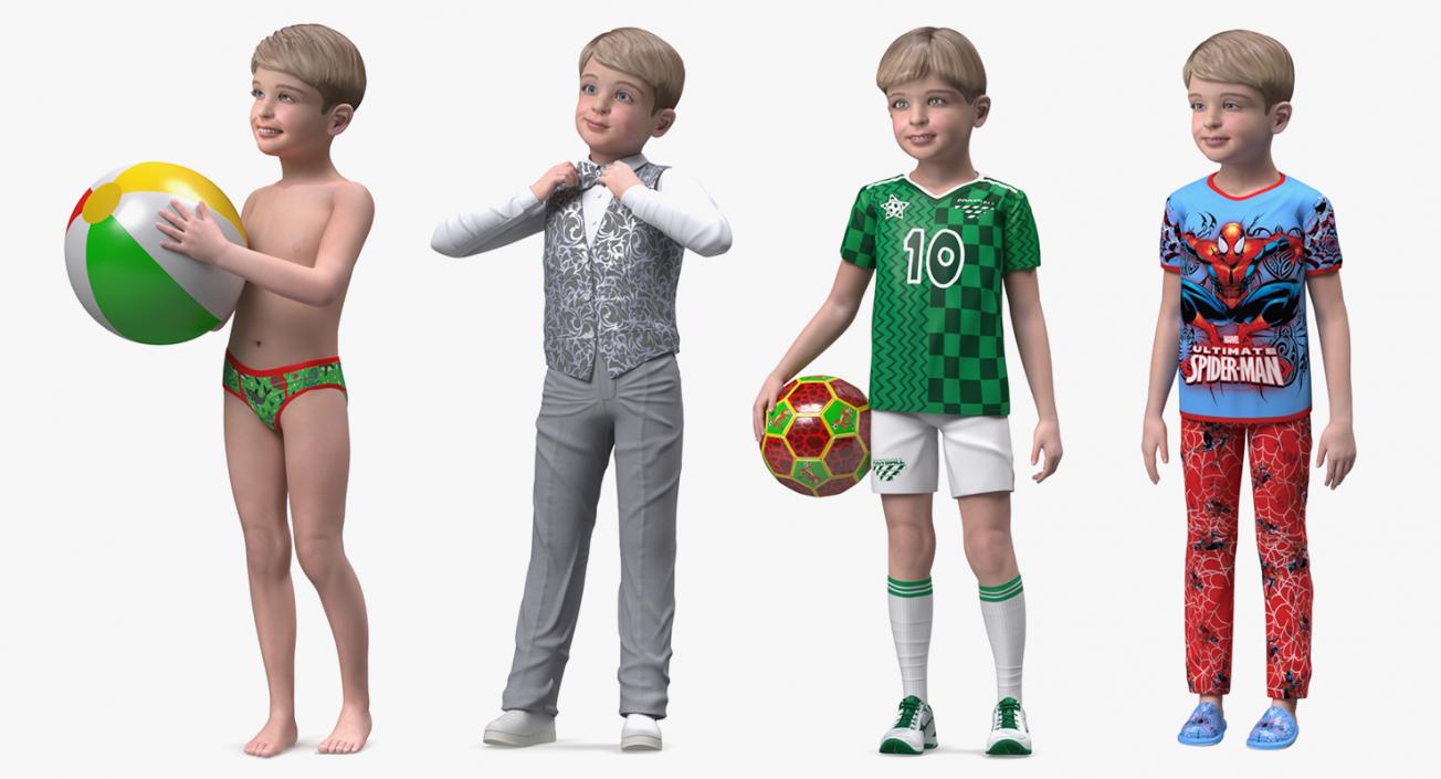 3D Child Boys Collection 2 model