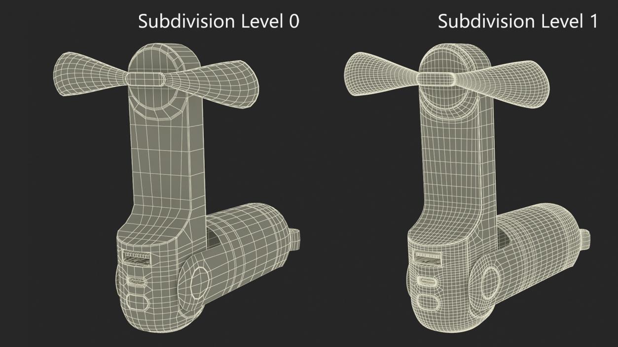 Pocket Size Jisulife Fan Blue 3D model