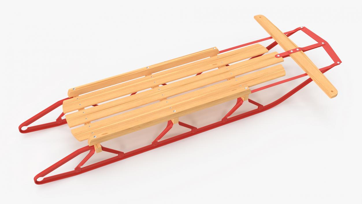 3D Wooden Snow Sled