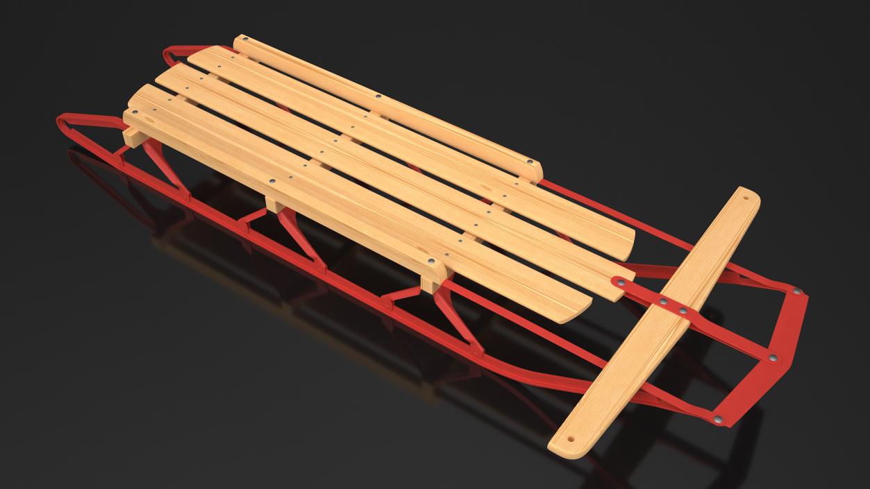 3D Wooden Snow Sled