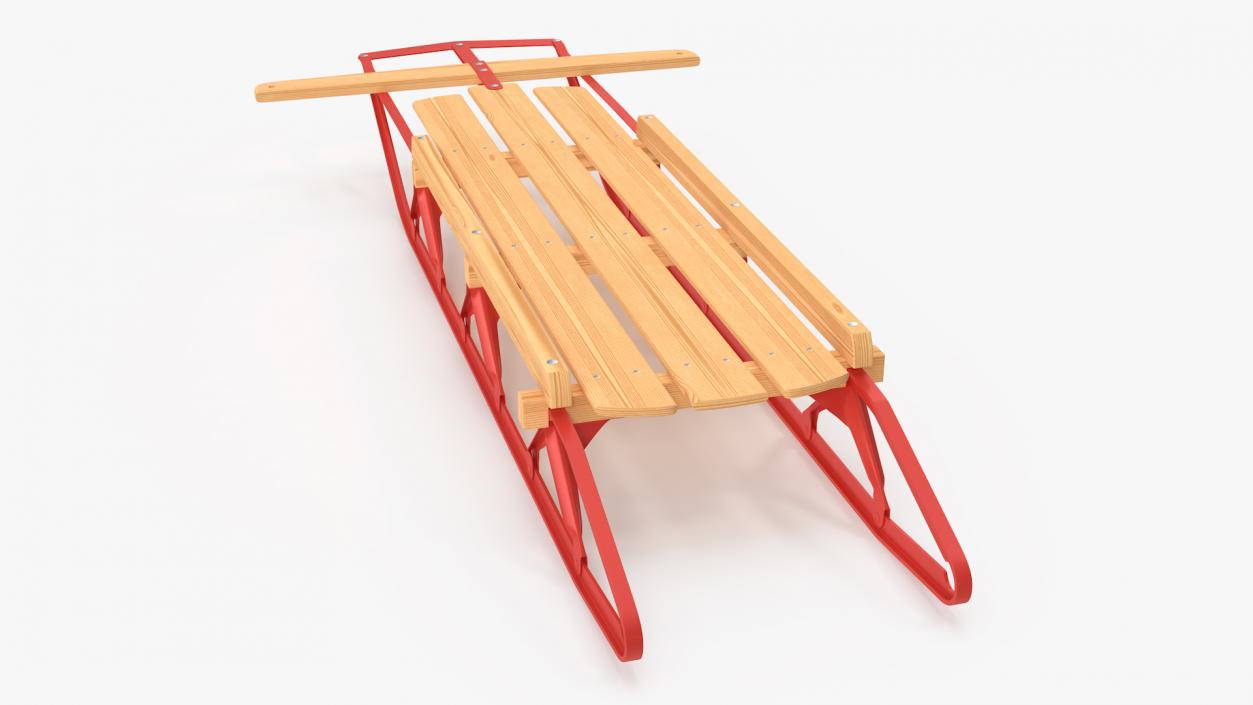 3D Wooden Snow Sled