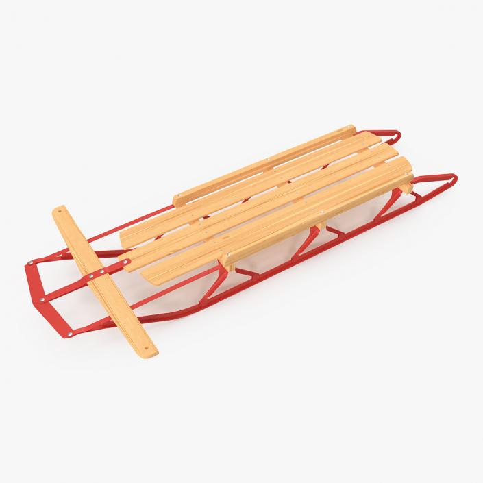 3D Wooden Snow Sled