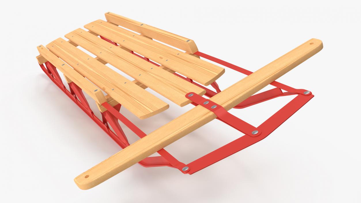 3D Wooden Snow Sled