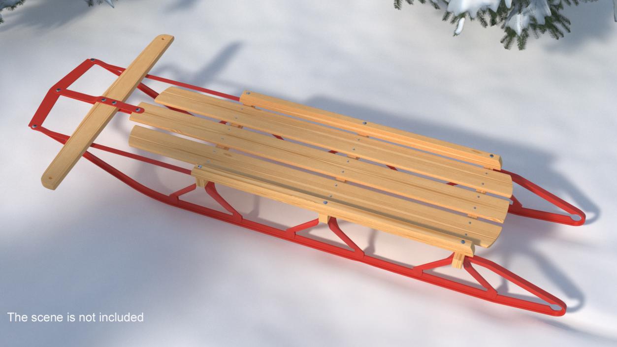 3D Wooden Snow Sled