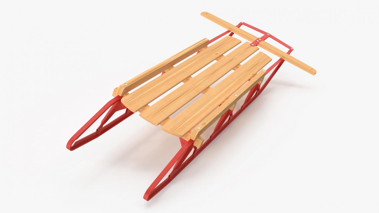 3D Wooden Snow Sled