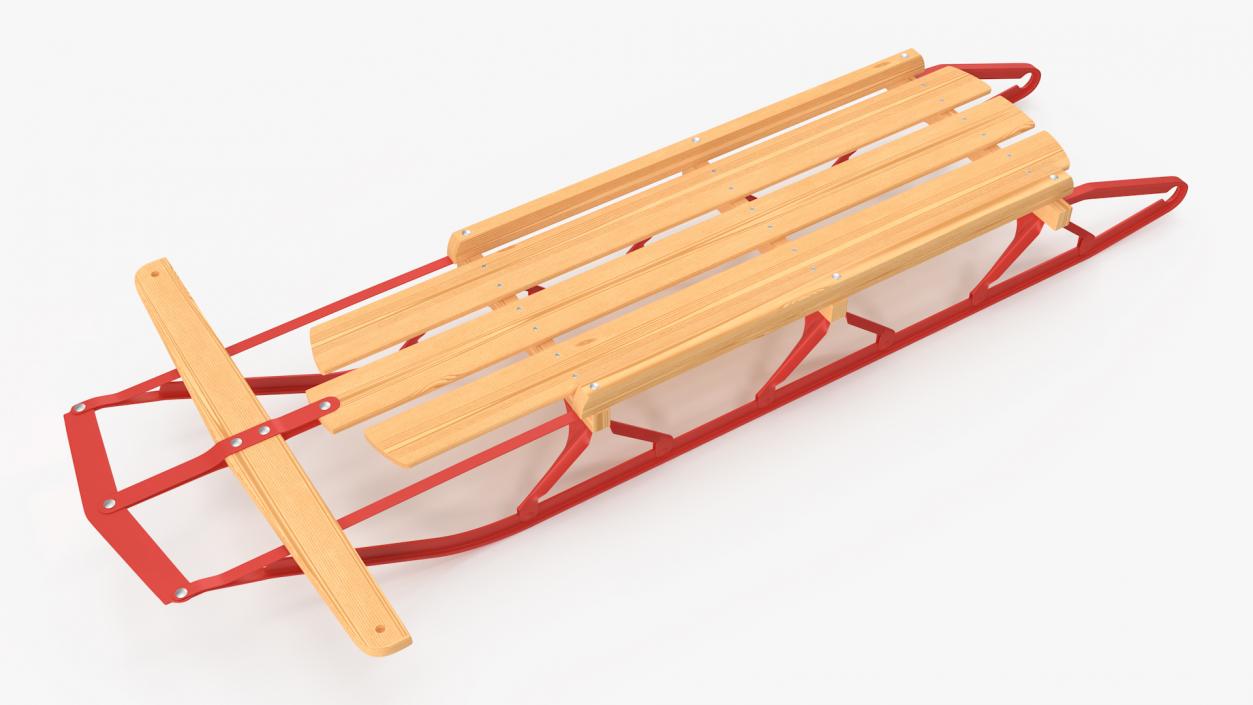 3D Wooden Snow Sled