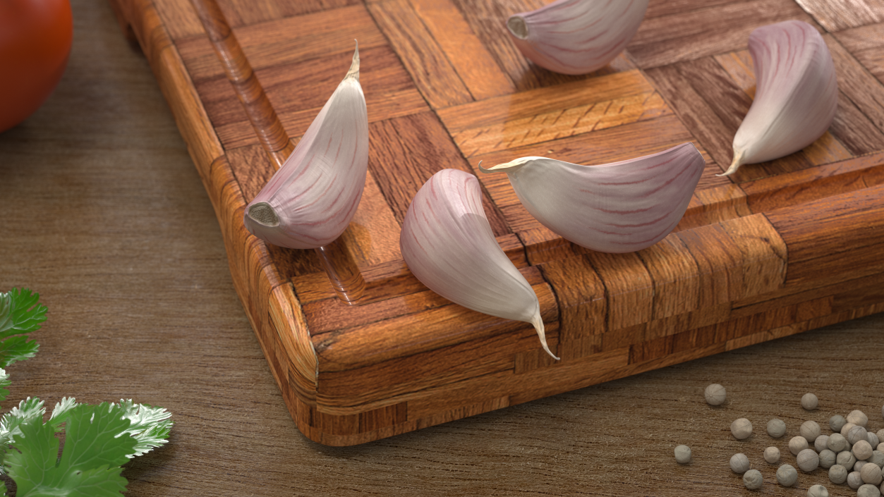 3D Clove Garlic White model