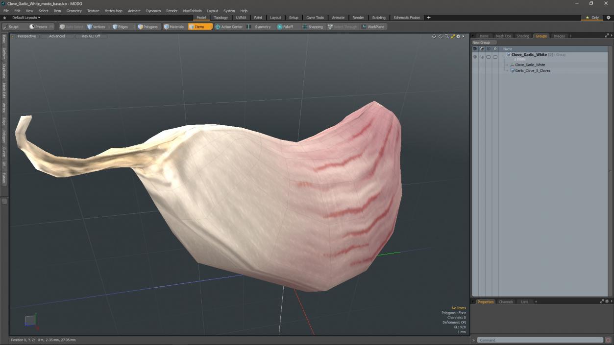 3D Clove Garlic White model