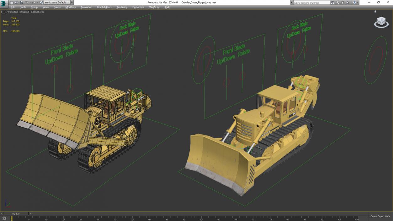 3D model Crawler Dozer Rigged