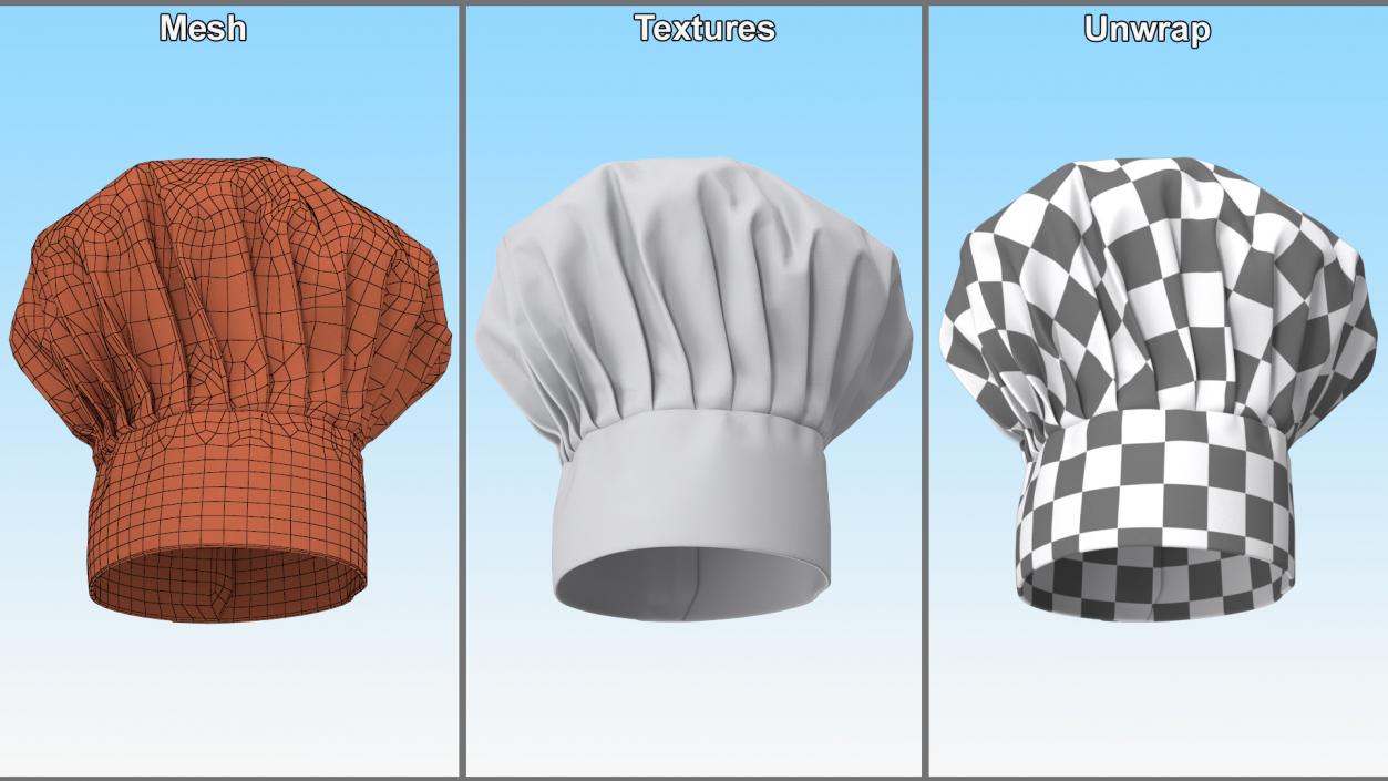 3D model White Puffy Chef Hat