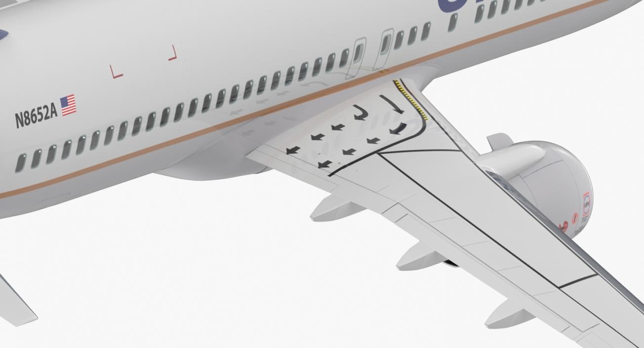 Boeing 737-800 United Airlines Rigged 3D