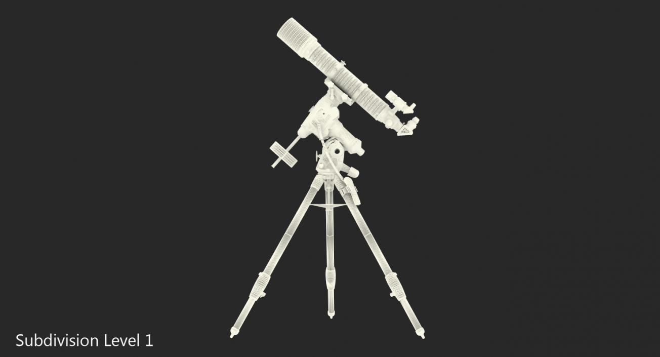 3D model Refractor Telescope with Mount Tripod Generic