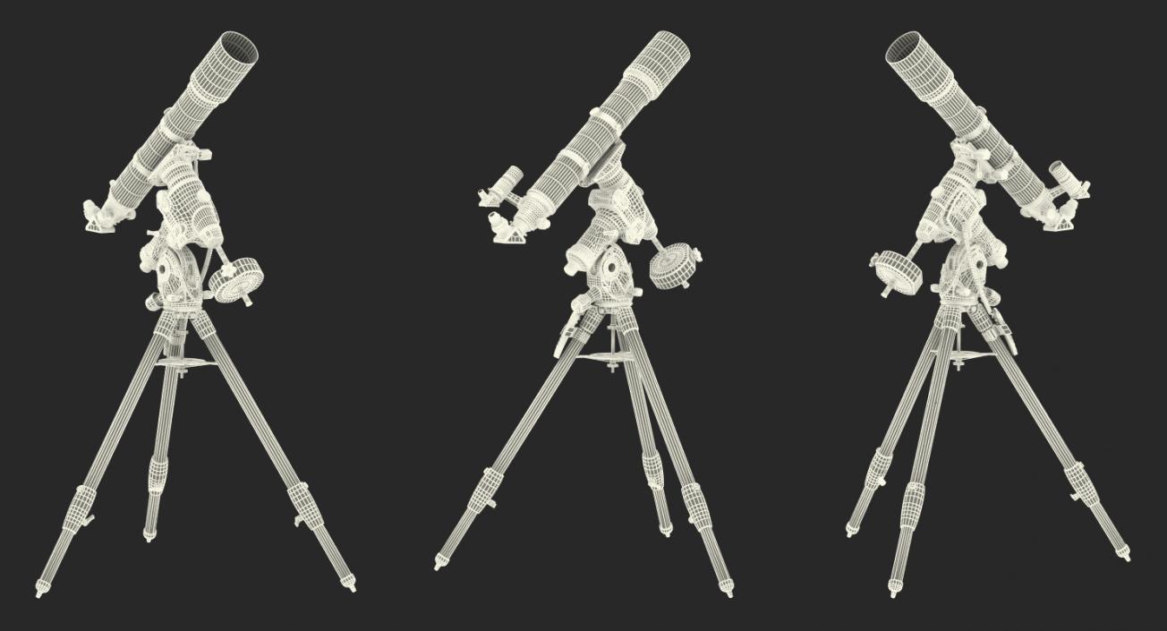 3D model Refractor Telescope with Mount Tripod Generic