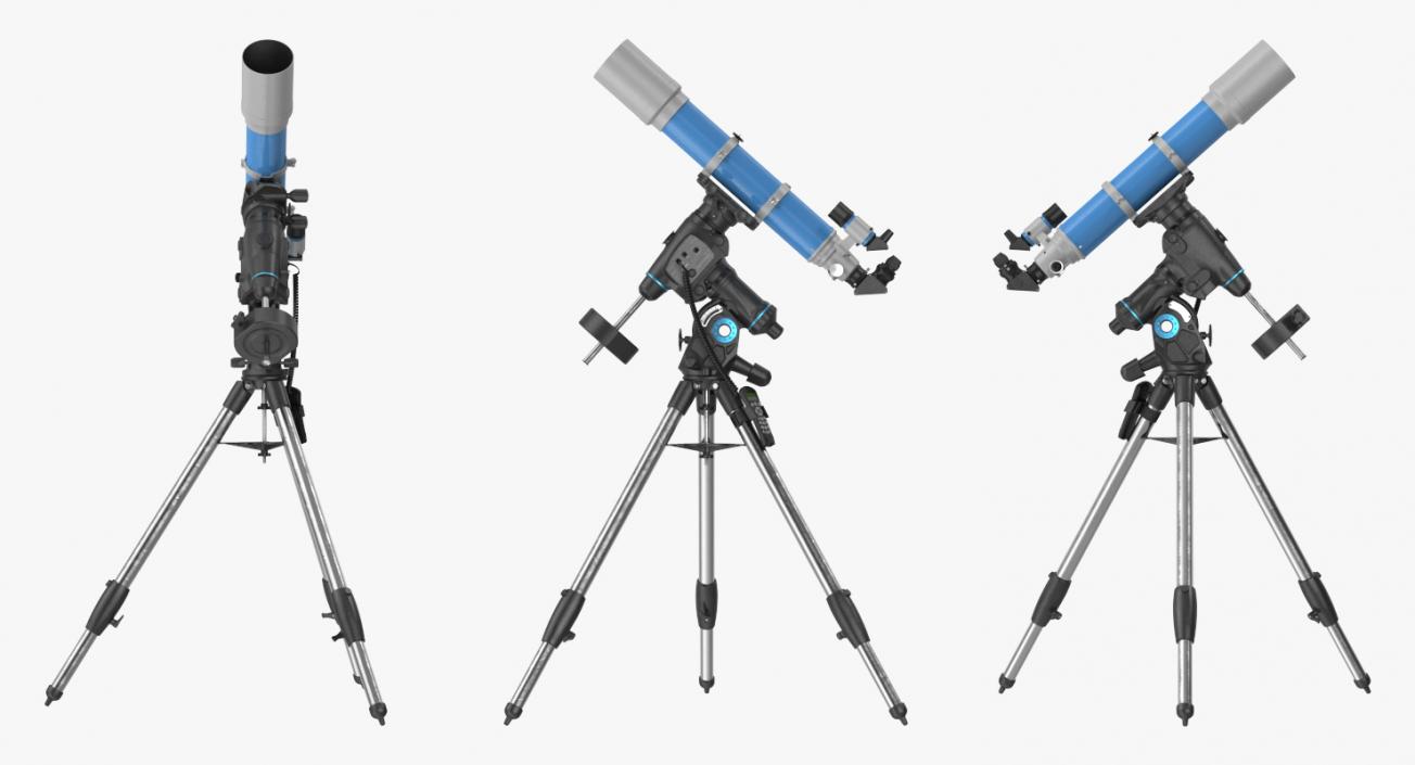 3D model Refractor Telescope with Mount Tripod Generic