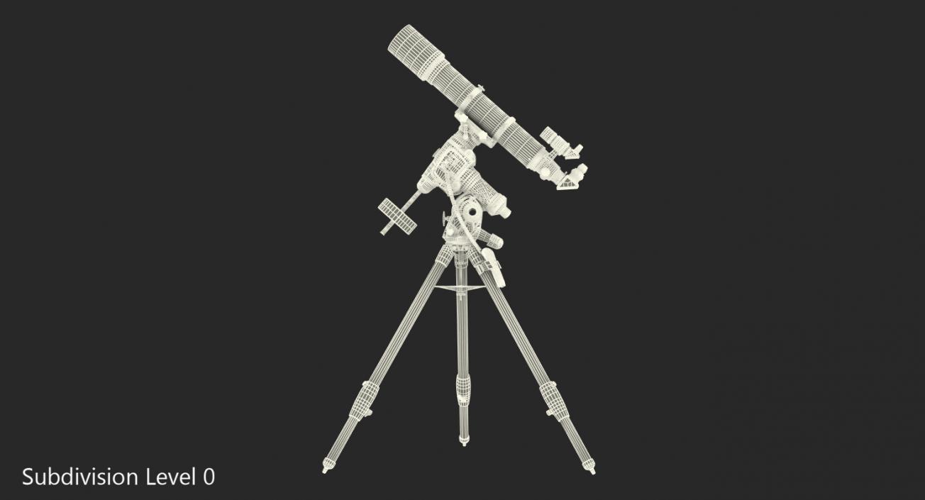 3D model Refractor Telescope with Mount Tripod Generic