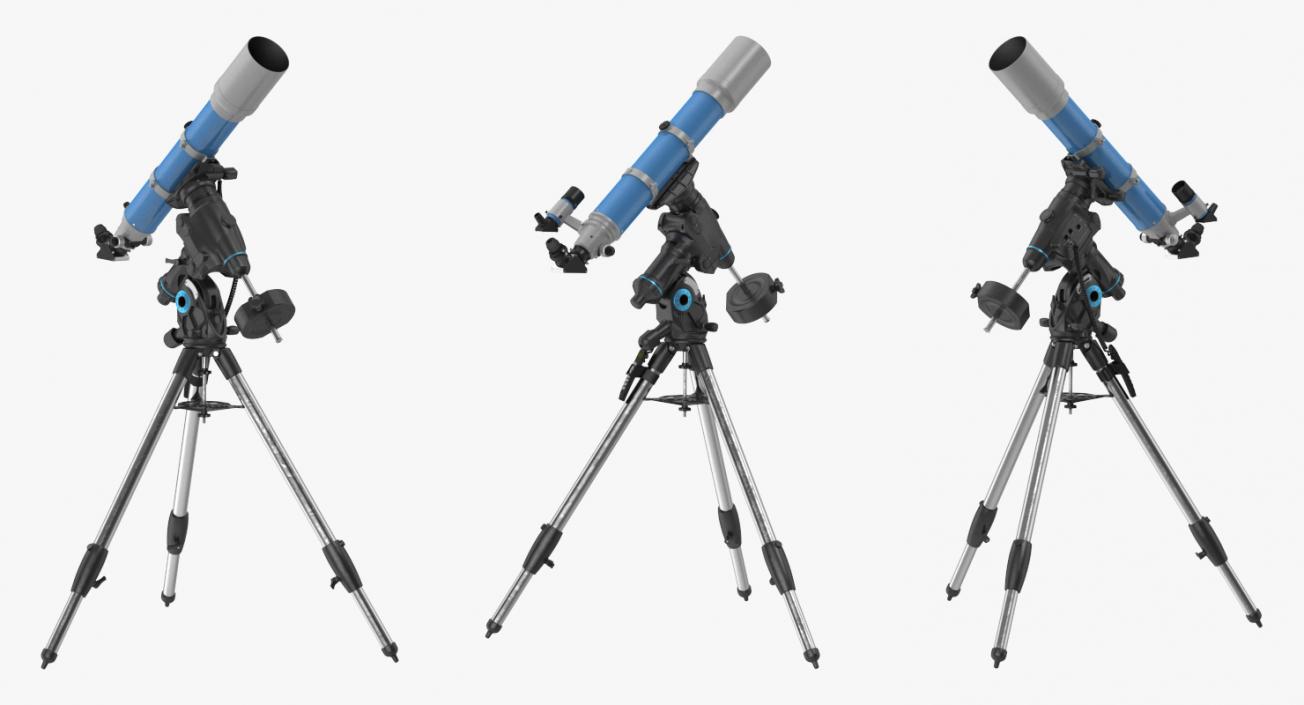 3D model Refractor Telescope with Mount Tripod Generic