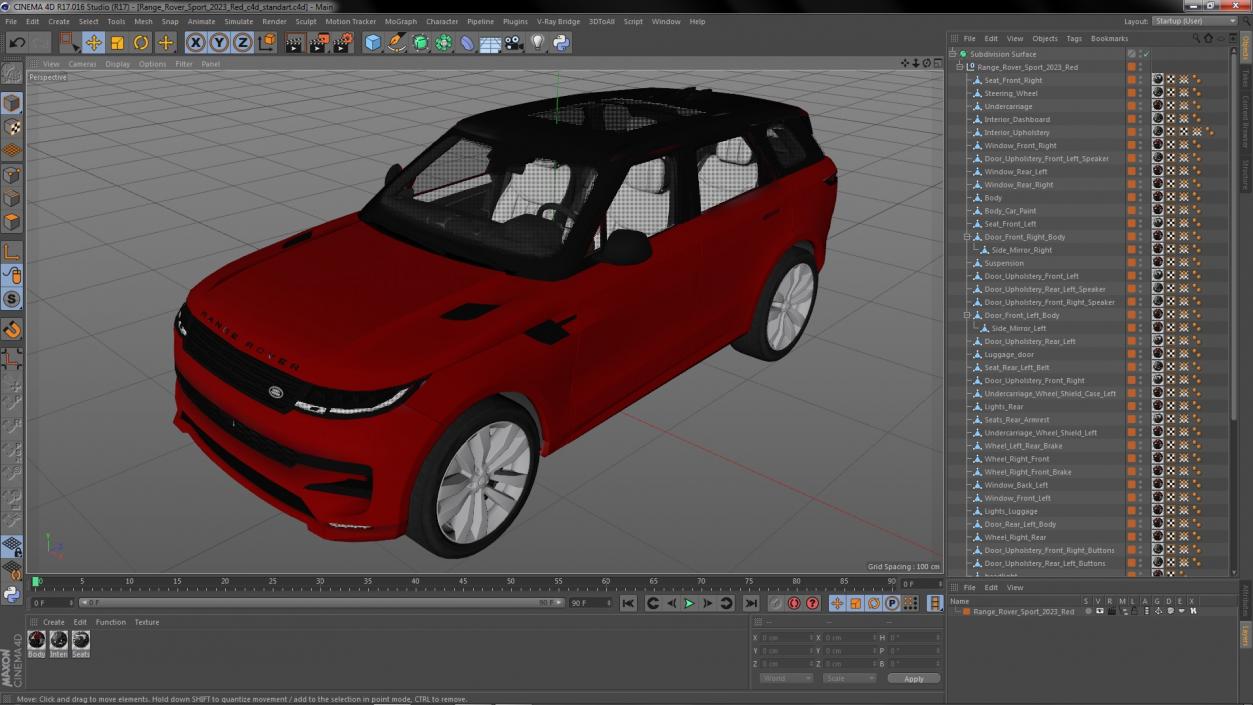 3D Range Rover Sport 2023 Red