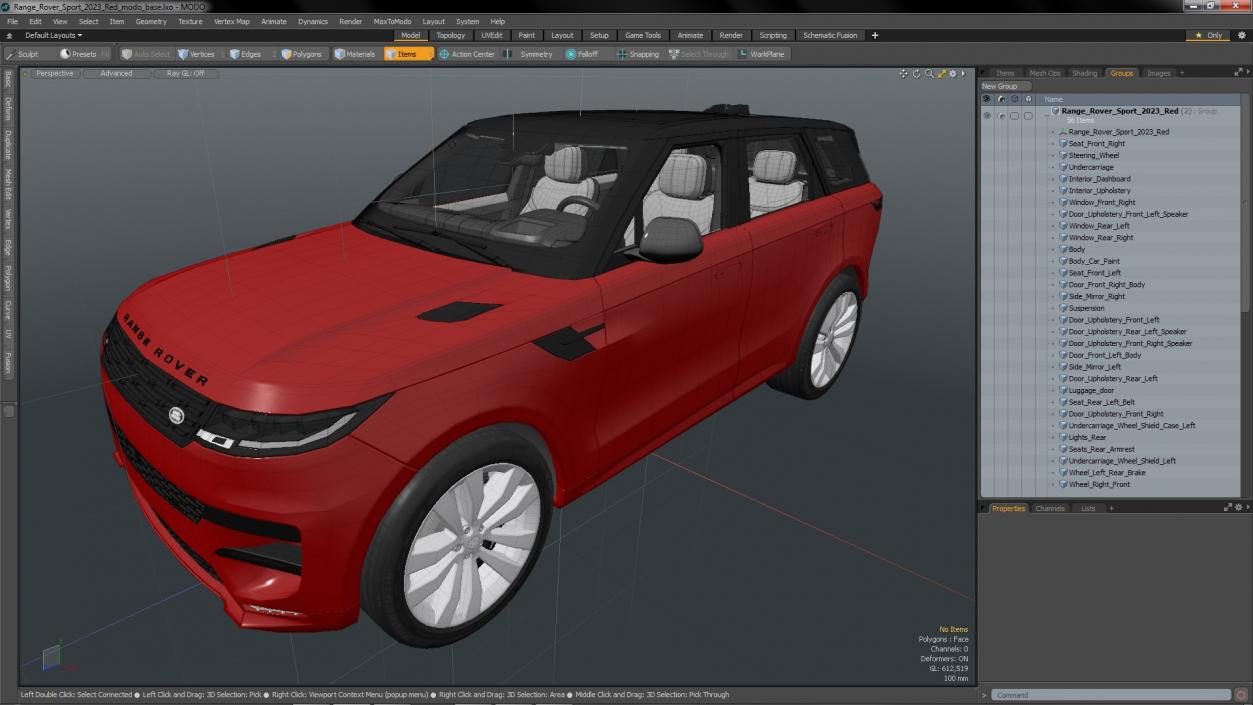 3D Range Rover Sport 2023 Red