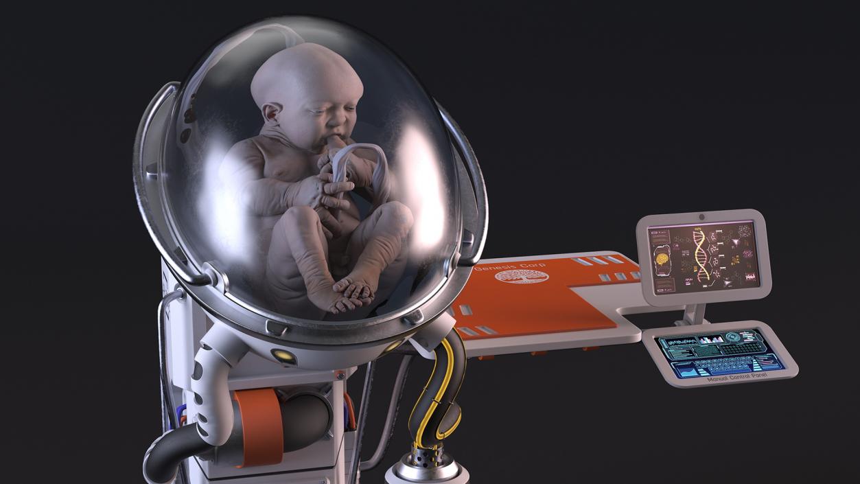 3D Human Artificial Womb with Child White model