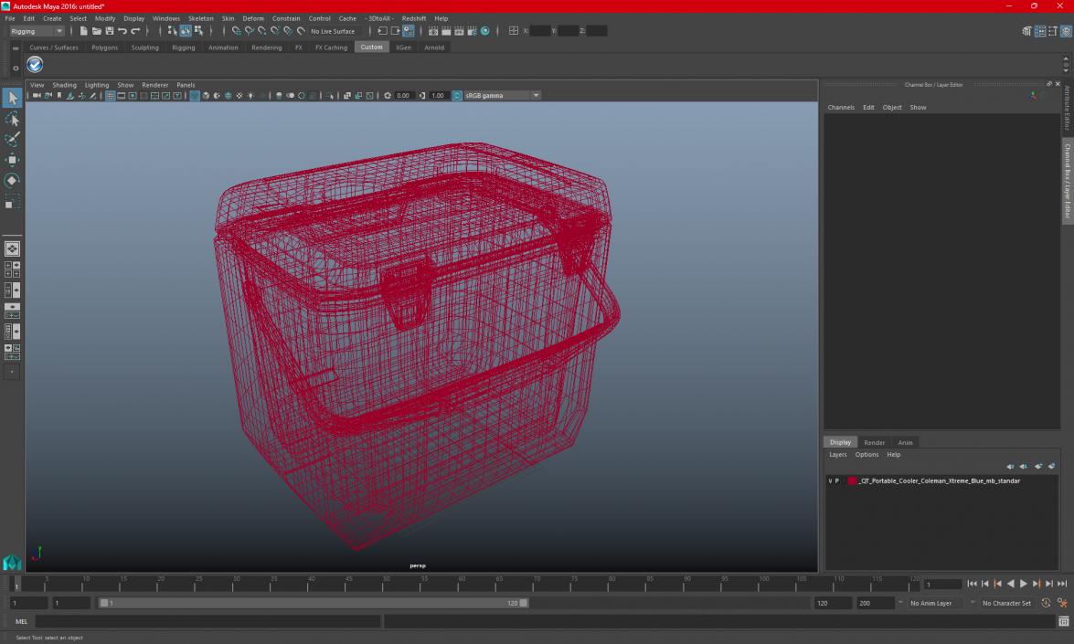 Portable Camping Coolbox 3D model