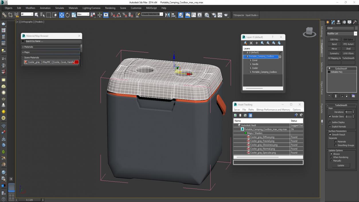 Portable Camping Coolbox 3D model