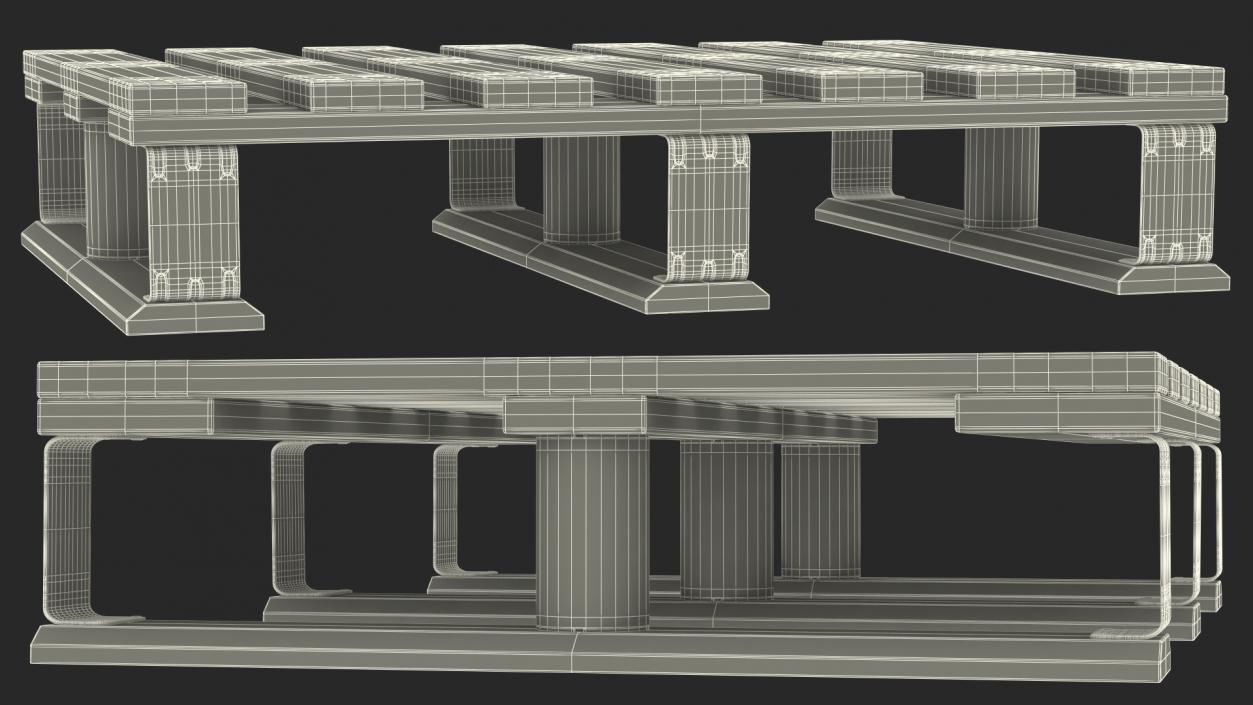 3D Wooden Half Euro Pallet model