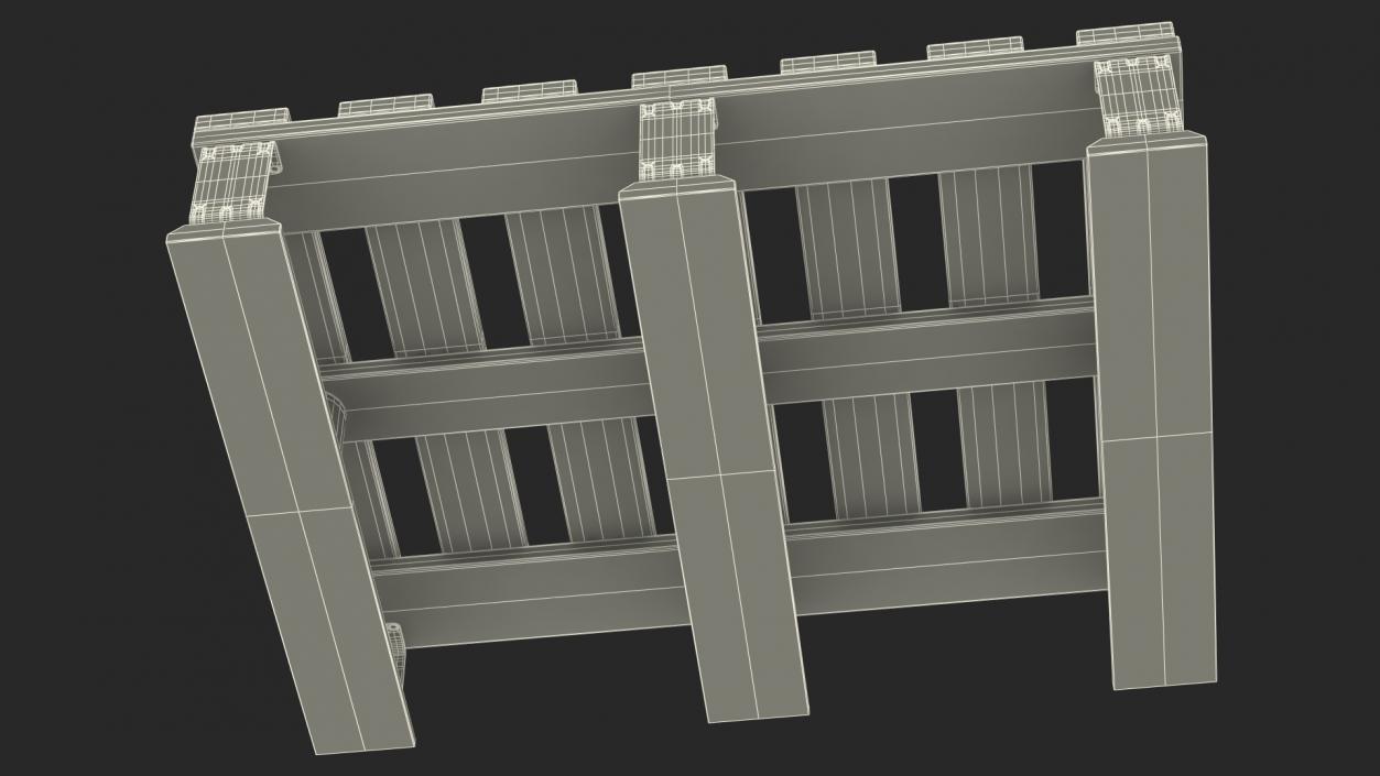 3D Wooden Half Euro Pallet model