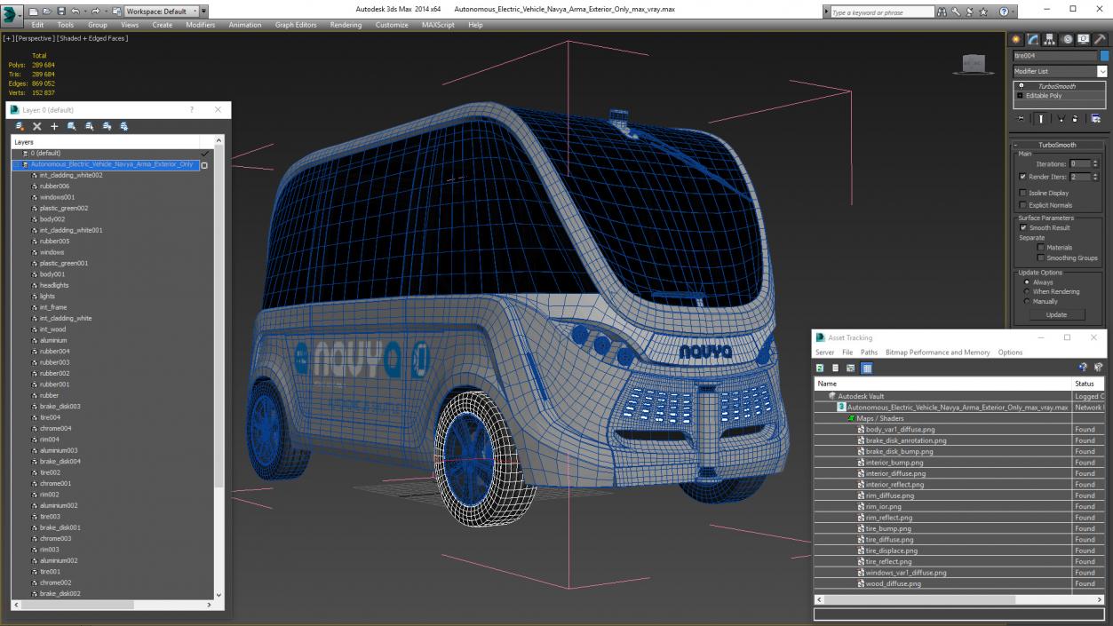 Autonomous Electric Vehicle Navya Arma Exterior Only 3D