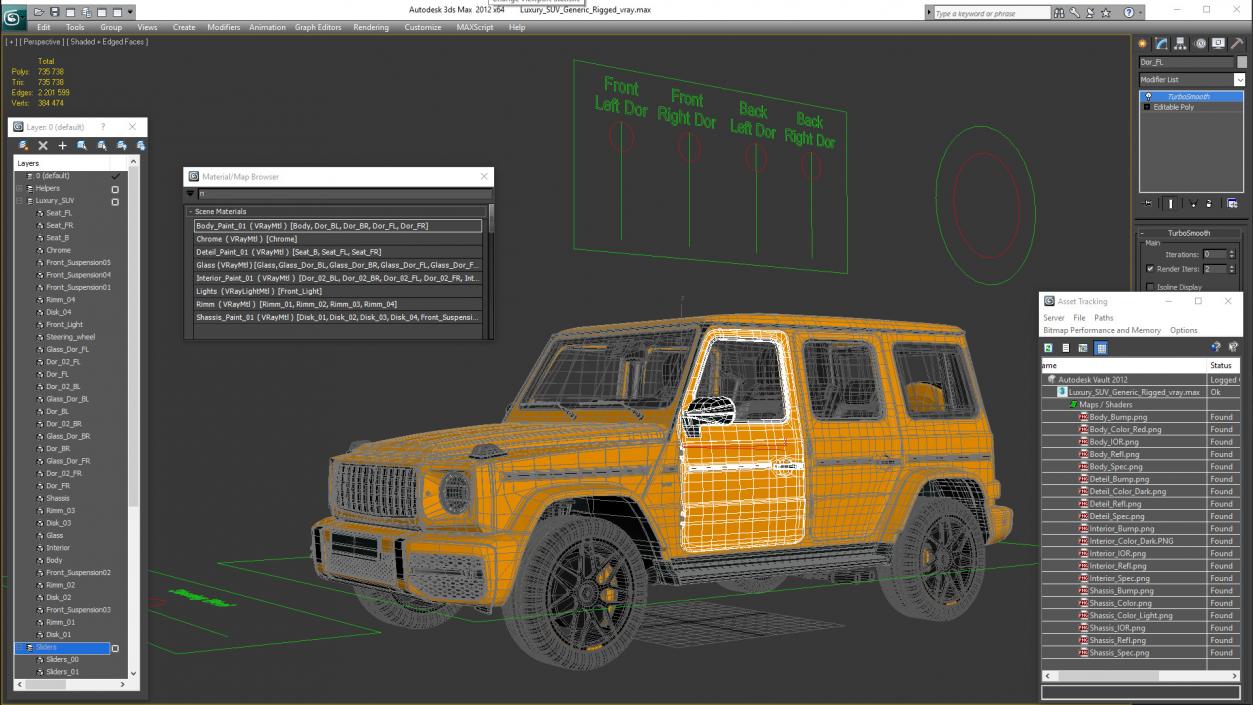 3D Luxury SUV Mercedes Rigged