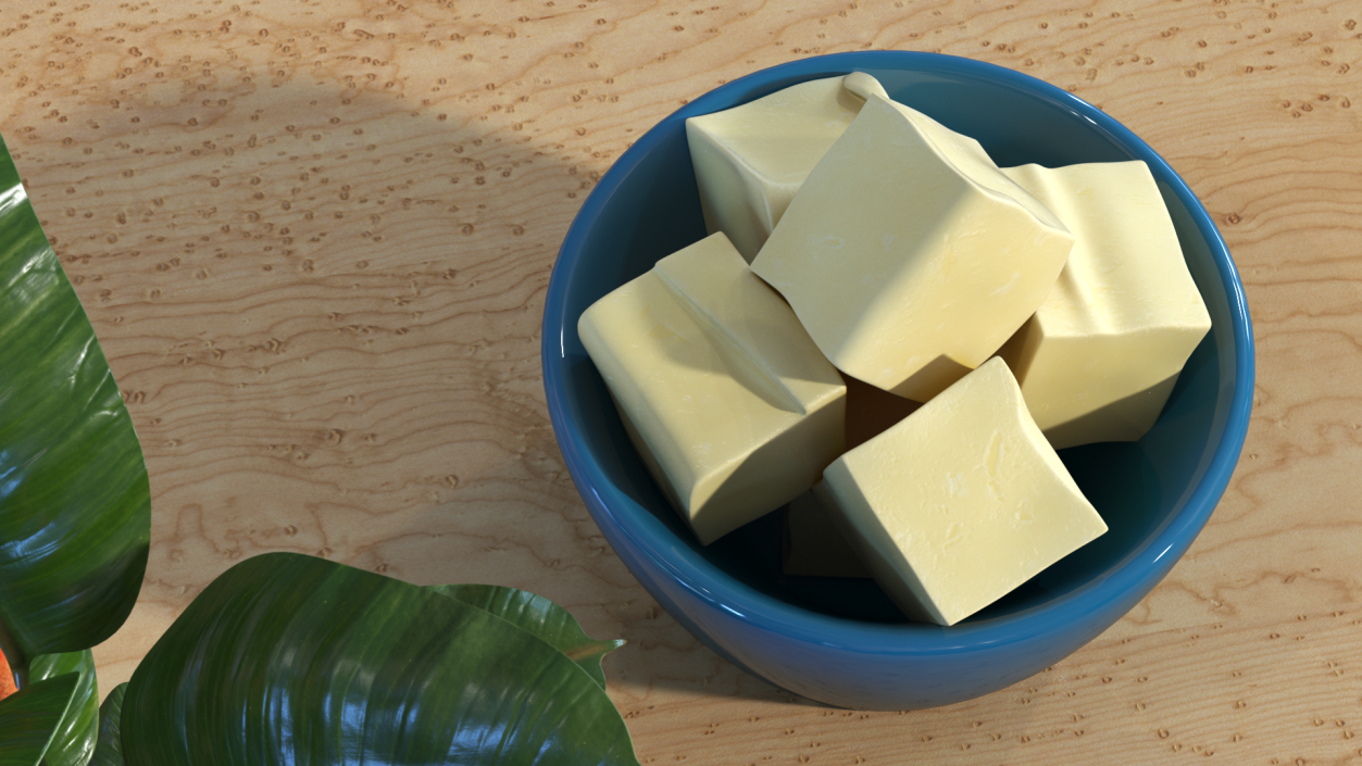 3D Bowl with Pieces of Butter