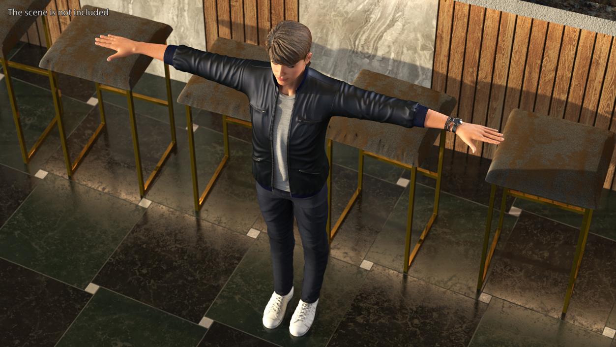 3D Teenage Boy Street Clothes Rigged model