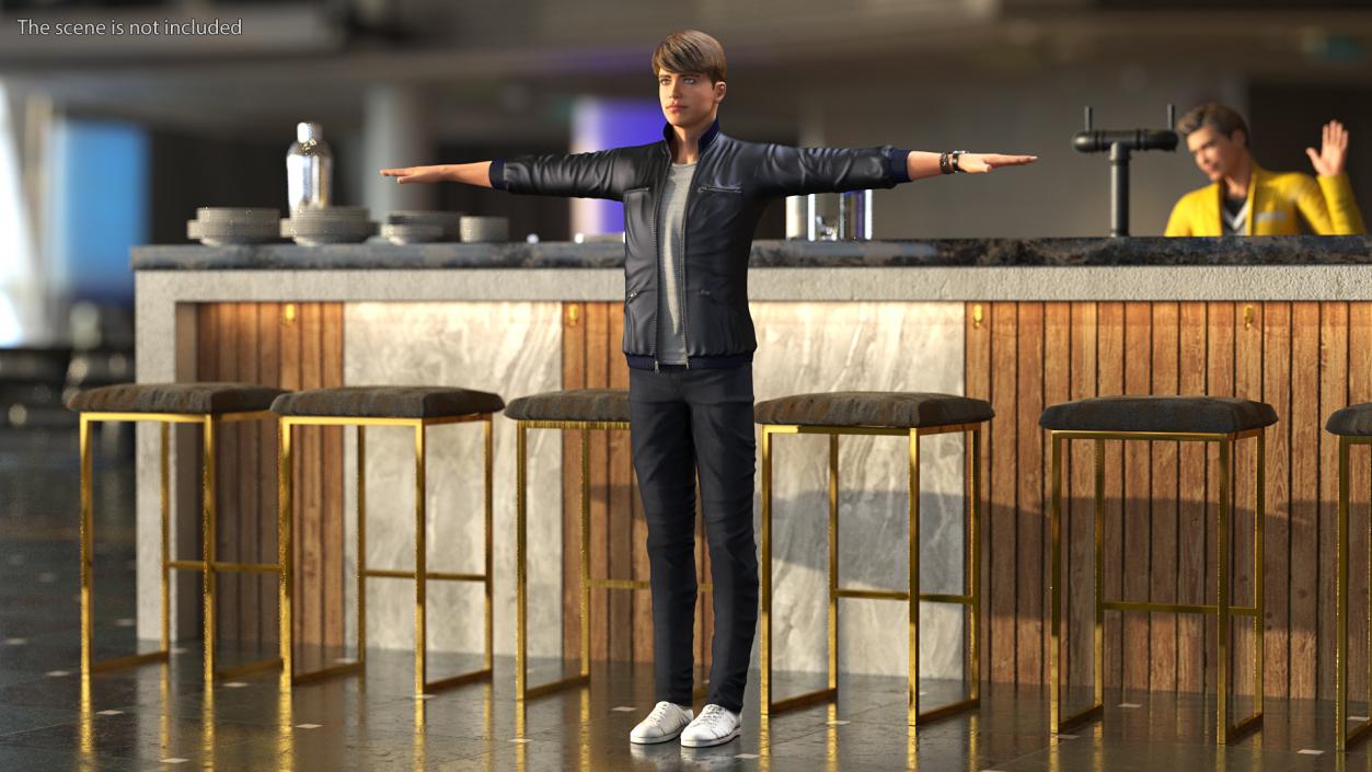 3D Teenage Boy Street Clothes Rigged model