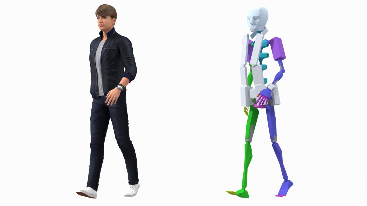 3D Teenage Boy Street Clothes Rigged model