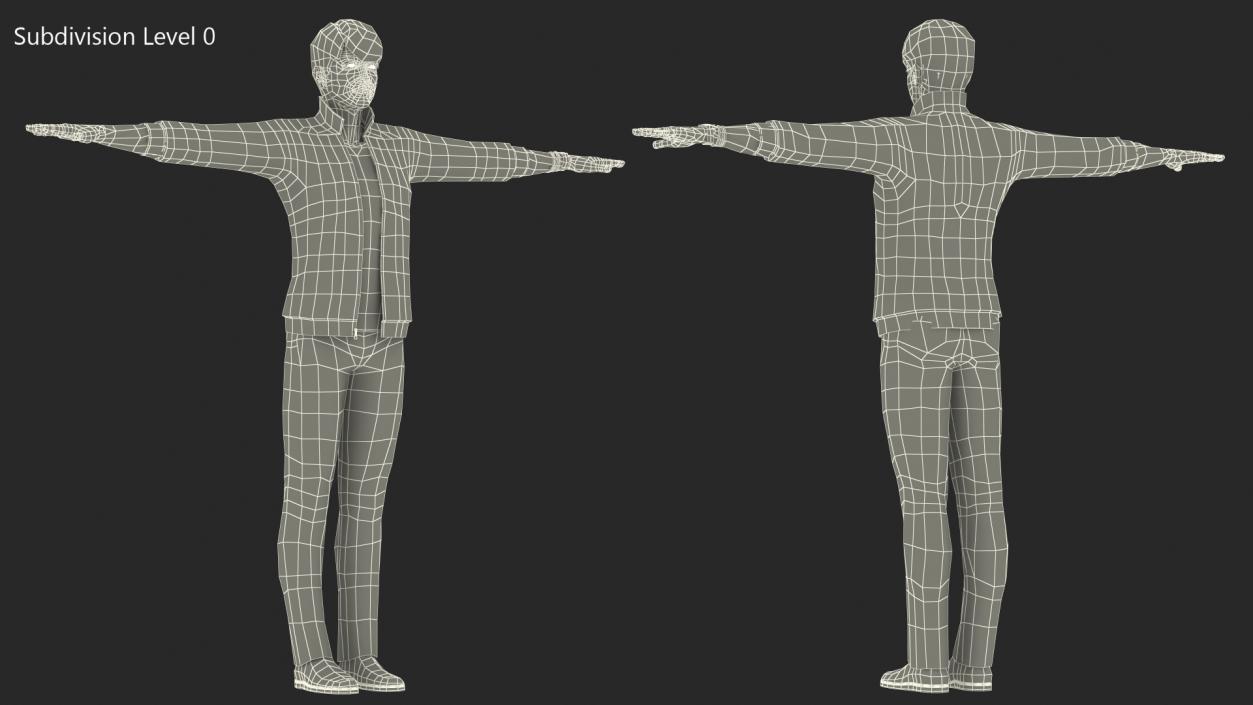 3D Teenage Boy Street Clothes Rigged model