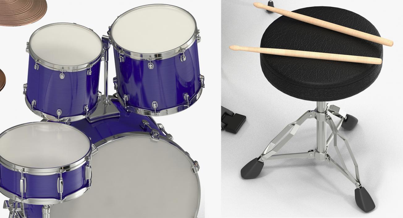 3D Drums 3D Models Collection