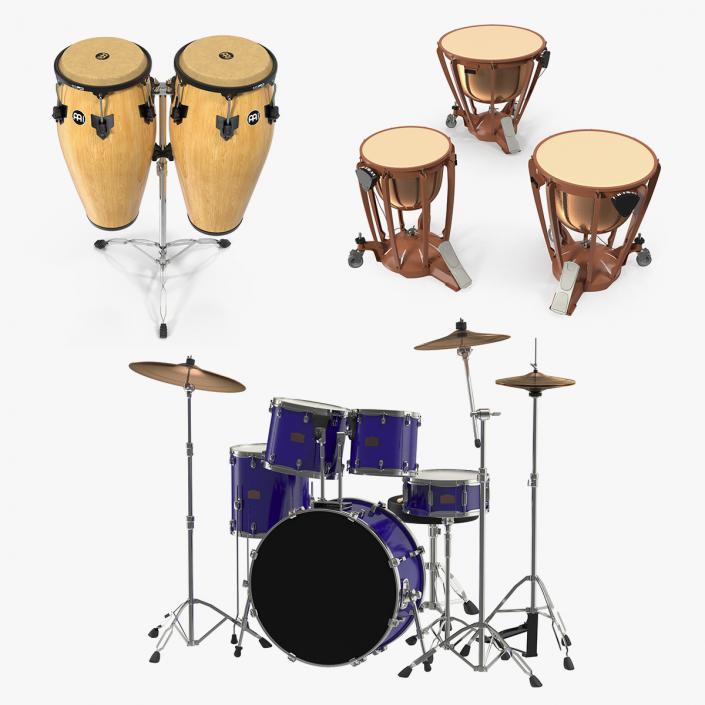 3D Drums 3D Models Collection