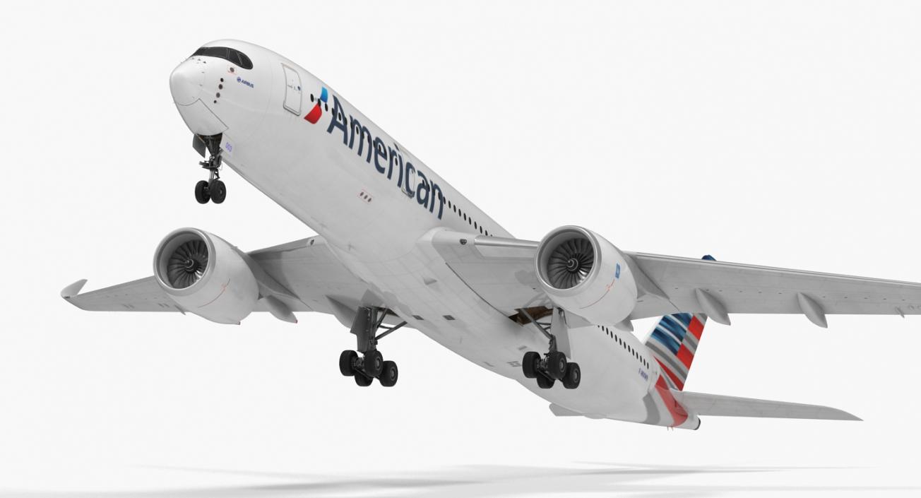 3D Airbus A350-900 American Airlines model