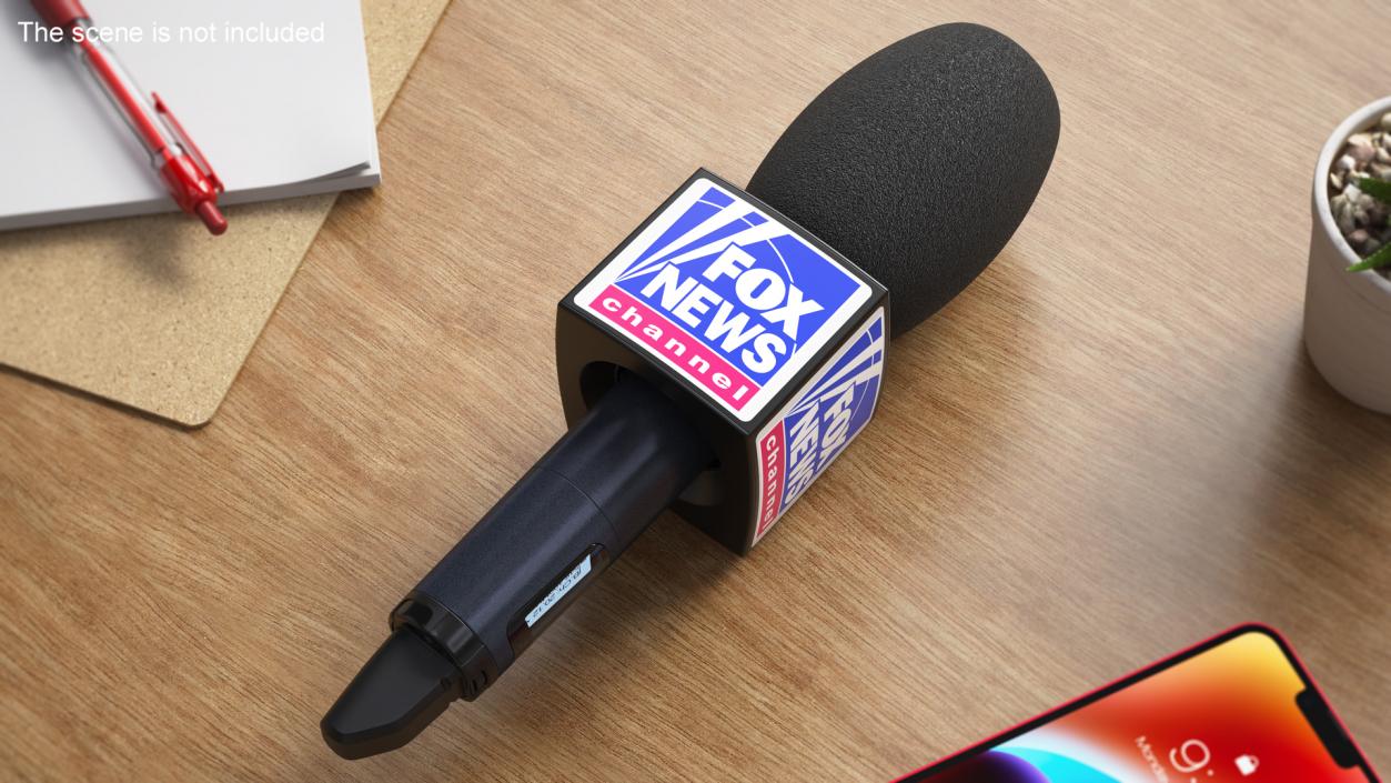 3D model Fox News Reporter Microphone Square