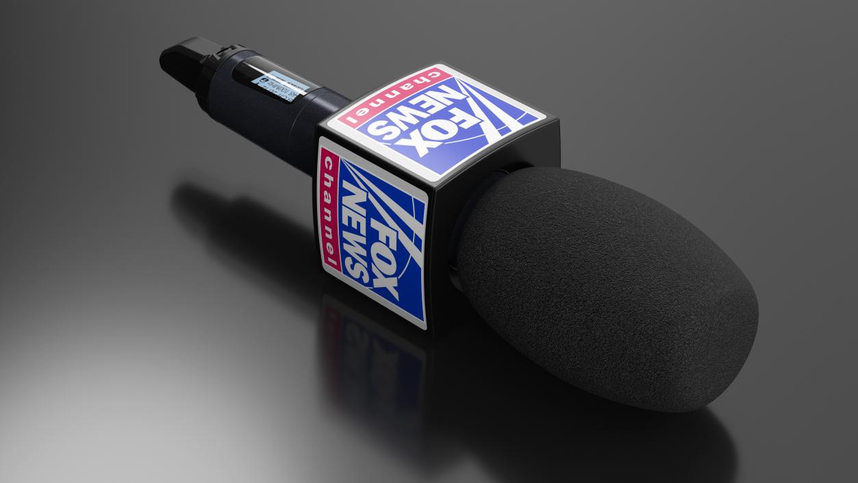 3D model Fox News Reporter Microphone Square